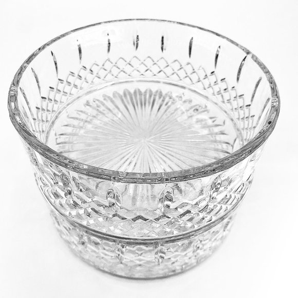 Set of 2 Vintage Indiana Glass Co Princess Clear Diamond Cut Glass Candy Bowls - Picture 11 of 11